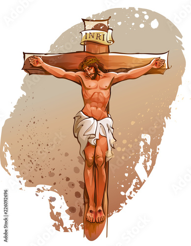 Jesus Christ nailed on the cross