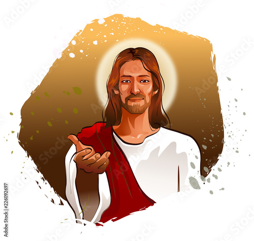 Portrait of Jesus Christ gesturing