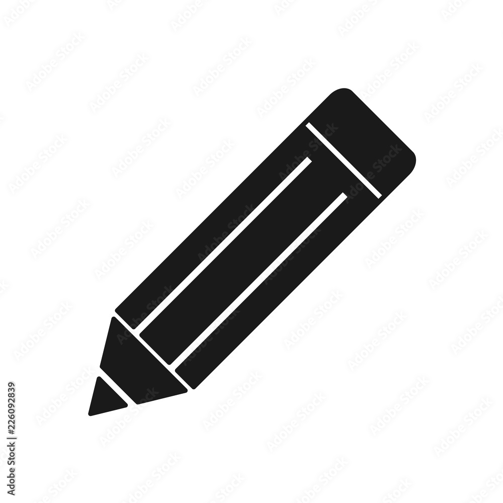 Pencil flat icon. Single high quality outline symbol of graduation for web design or mobile app Pencil flat icon. Single high quality outline symbol of graduation for web design or mobile app
