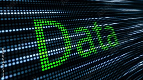 'Data' being typed onto an abstract tech background with moving cursor