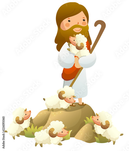 Jesus Christ holding a sheep