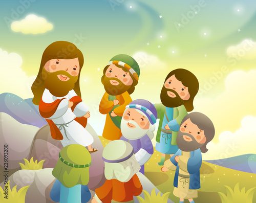 Jesus Christ in discussion with a group of men