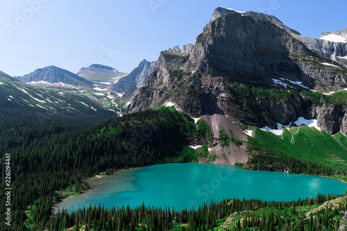 Angel Wing Mountain on a beautiful day in Glacier National Park, Montana © Tabor Chichakly