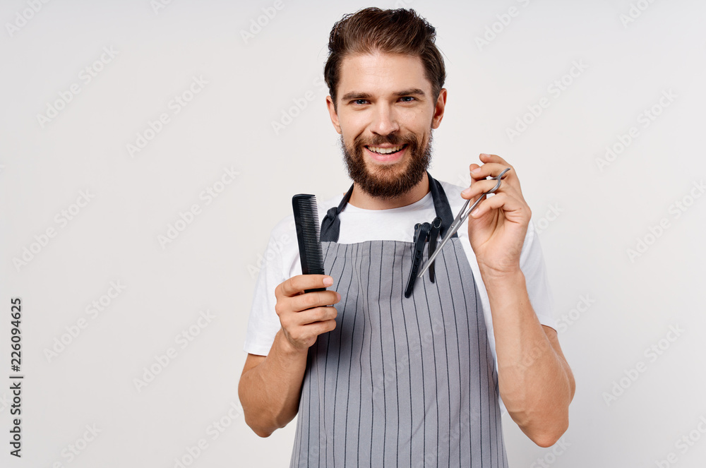 barber man scissors comb barber man scissors comb
