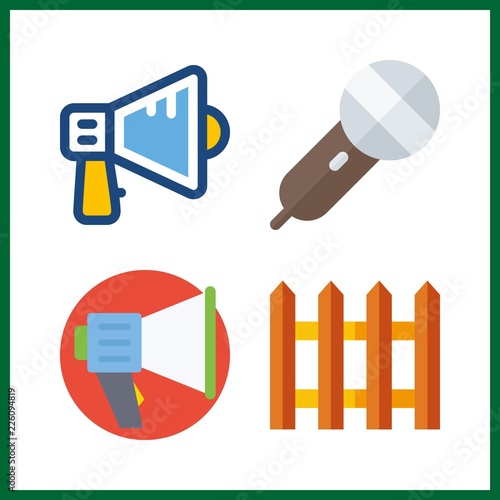 announcement icon. picket and megaphone vector icons in announcement set. Use this illustration for announcement works.