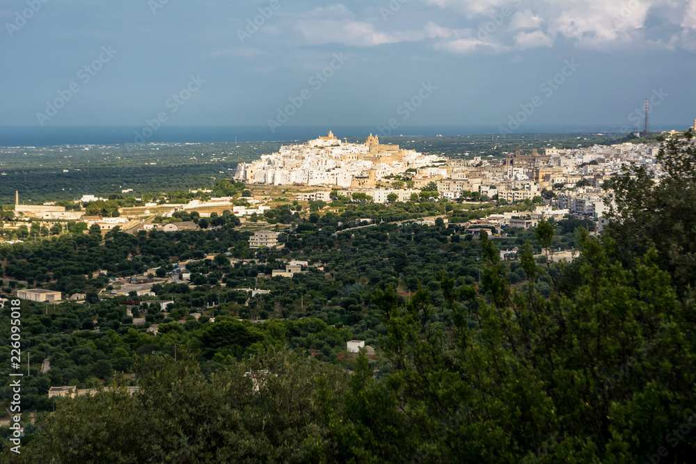 Skyline of Ostuni, the white city of Puglia