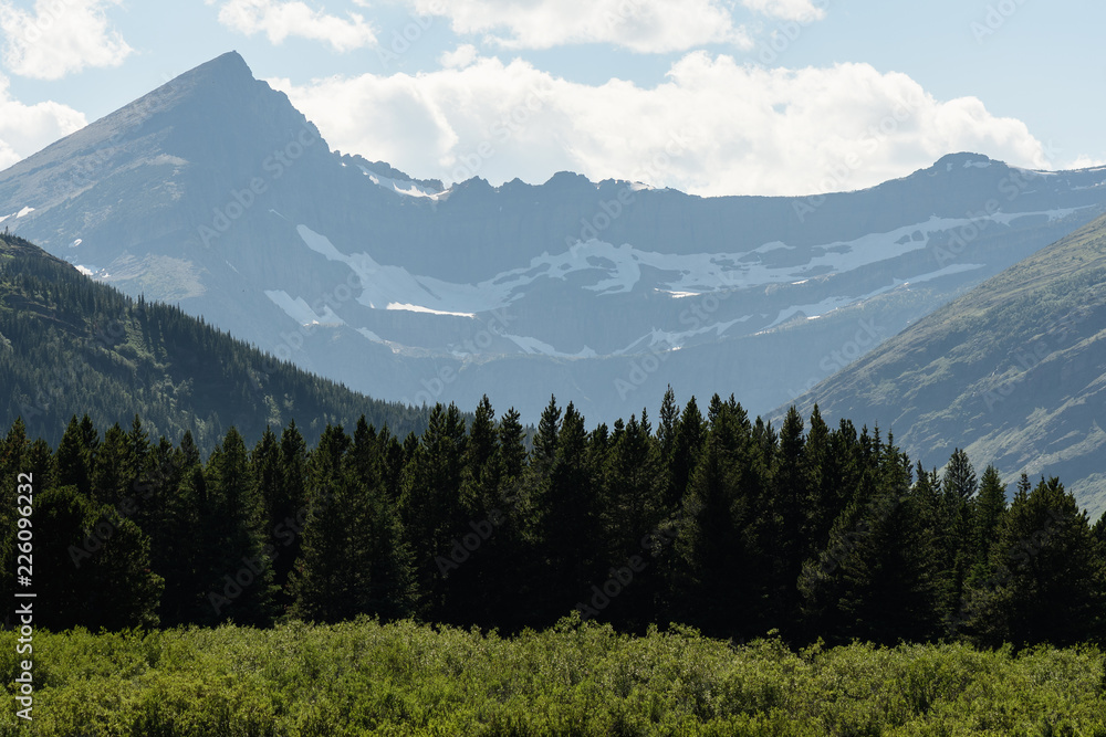 Mountain landscape in Glacier National Park Montana
