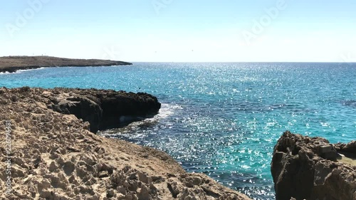 Coast of the Mediterranean sea near Ayia Napa in Cyprus photo