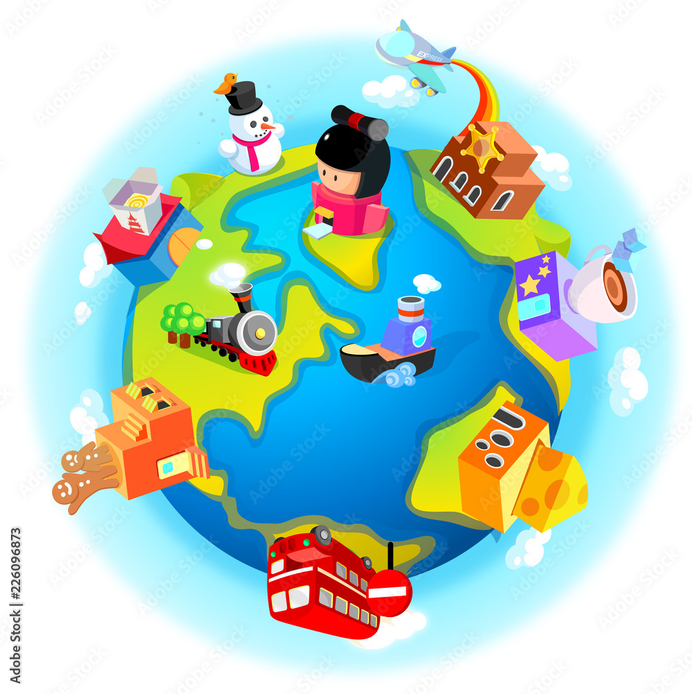 Buildings and vehicles on the earth Buildings and vehicles on the earth