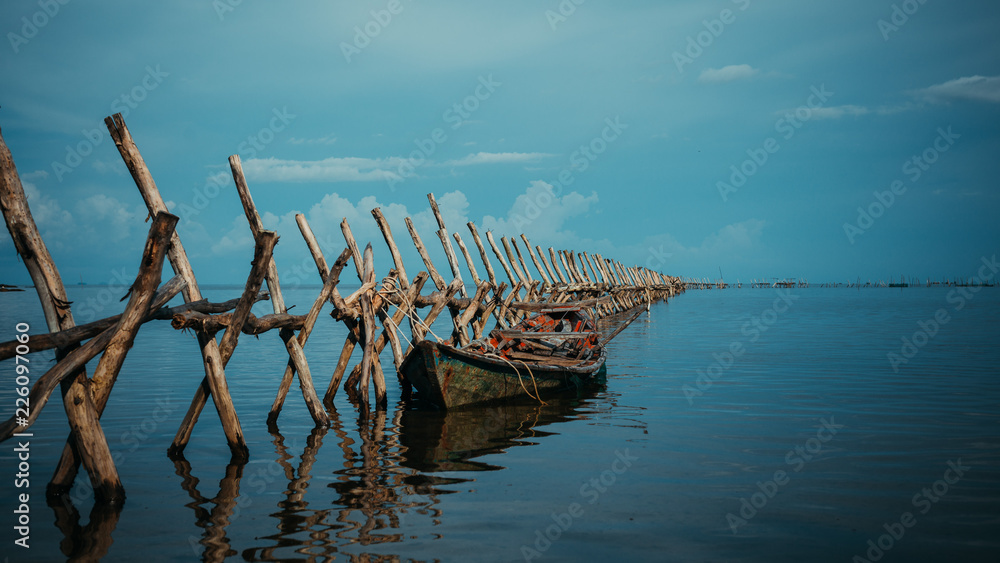 coast, view, blue, sao, tome, water, wooden, old, beach, travel, sea, scenery, africa, fishing, white, port, ivory, principe, sky, colorful, colored, painted, architecture, day, boat, taken, color, wo