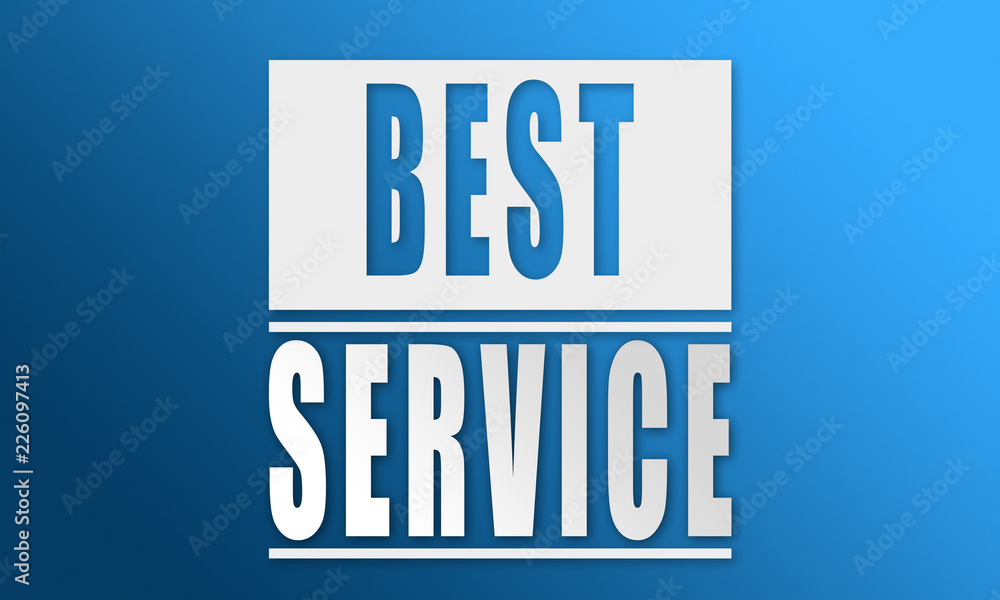 Best Service - neat white text written on blue background Best Service - neat white text written on blue background