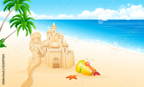 Sandcastle on the beach