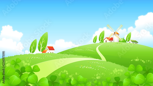 Traditional windmill on a landscape