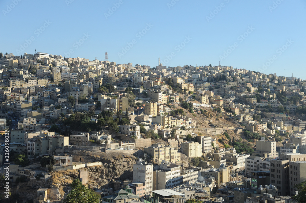 Panoramic view of downtown Amman taken from Amman Citadel orJabal al-Qal'aa
