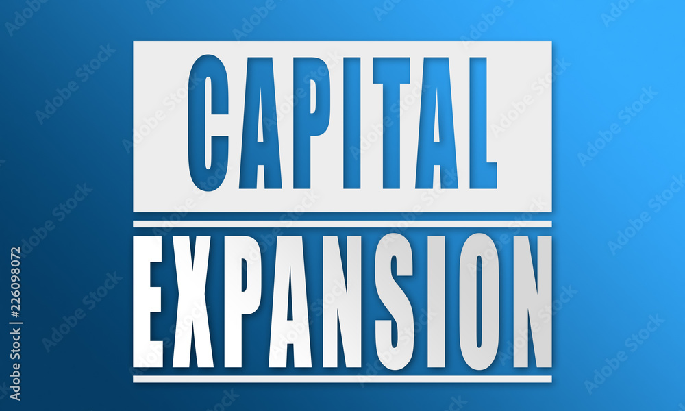 Capital Expansion - neat white text written on blue background