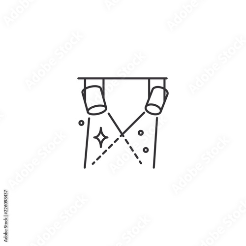 line stage lights icon on white background