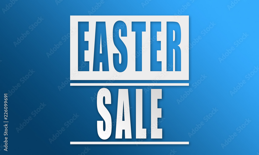 Easter Sale - neat white text written on blue background Easter Sale - neat white text written on blue background