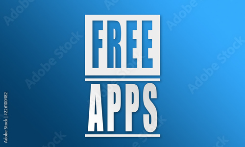 Free Apps - neat white text written on blue background