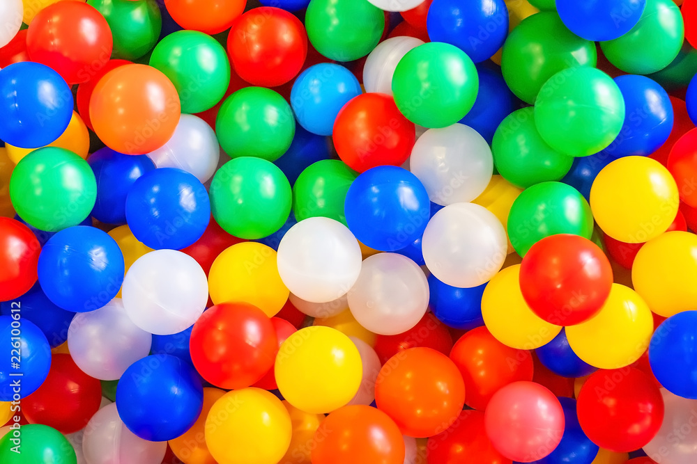 Many colorful plastic balls. Background. Texture Many colorful plastic balls. Background. Texture