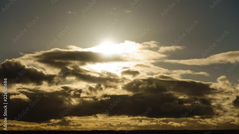 Scenic Sunset Clouds and Sun Across Colorful Sky. Time Lapse Scenic Sunset Clouds and Sun Across Colorful Sky. Time Lapse