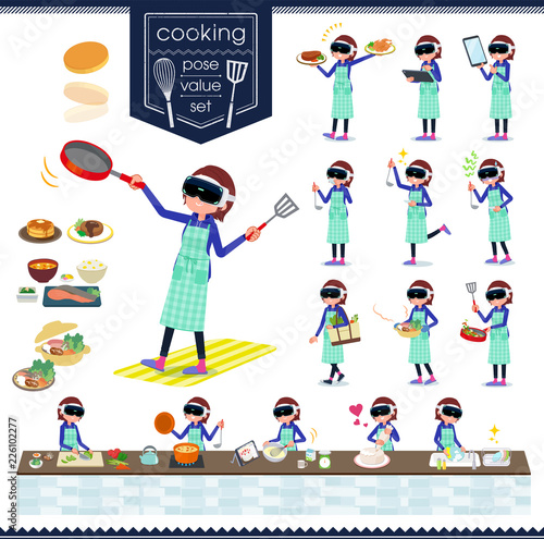 flat type VR goggle women_cooking