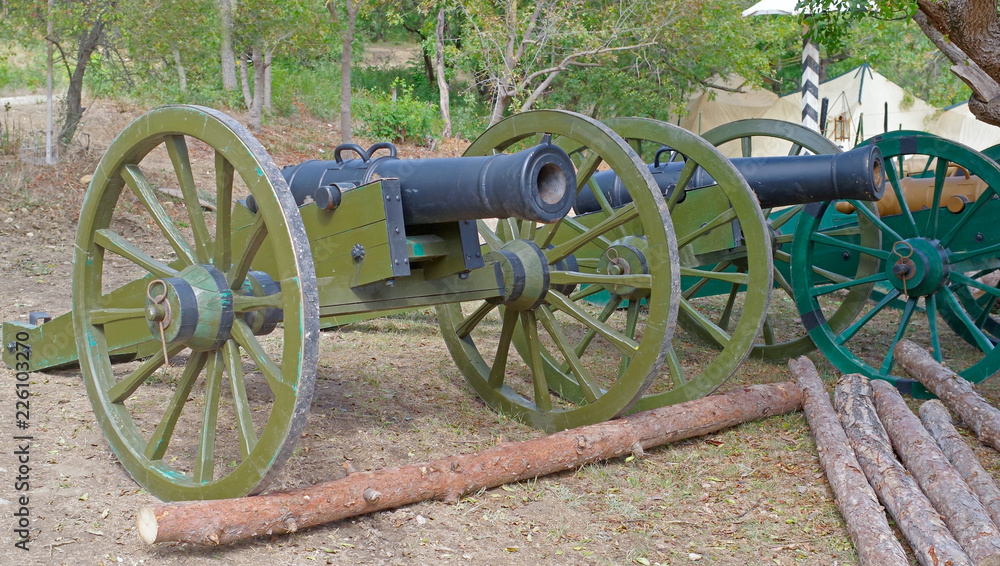 Old medieval artillery canons