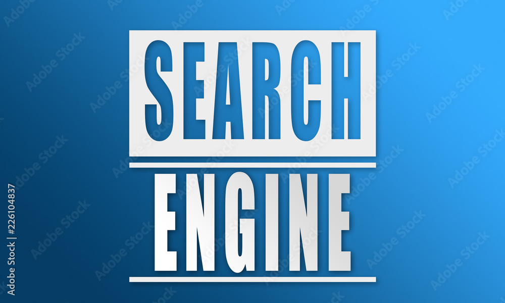 Search Engine - neat white text written on blue background