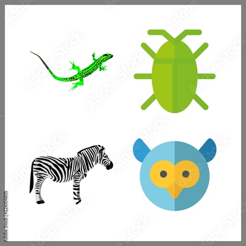 animal icons set. watching, antenna, dying and infestation graphic works