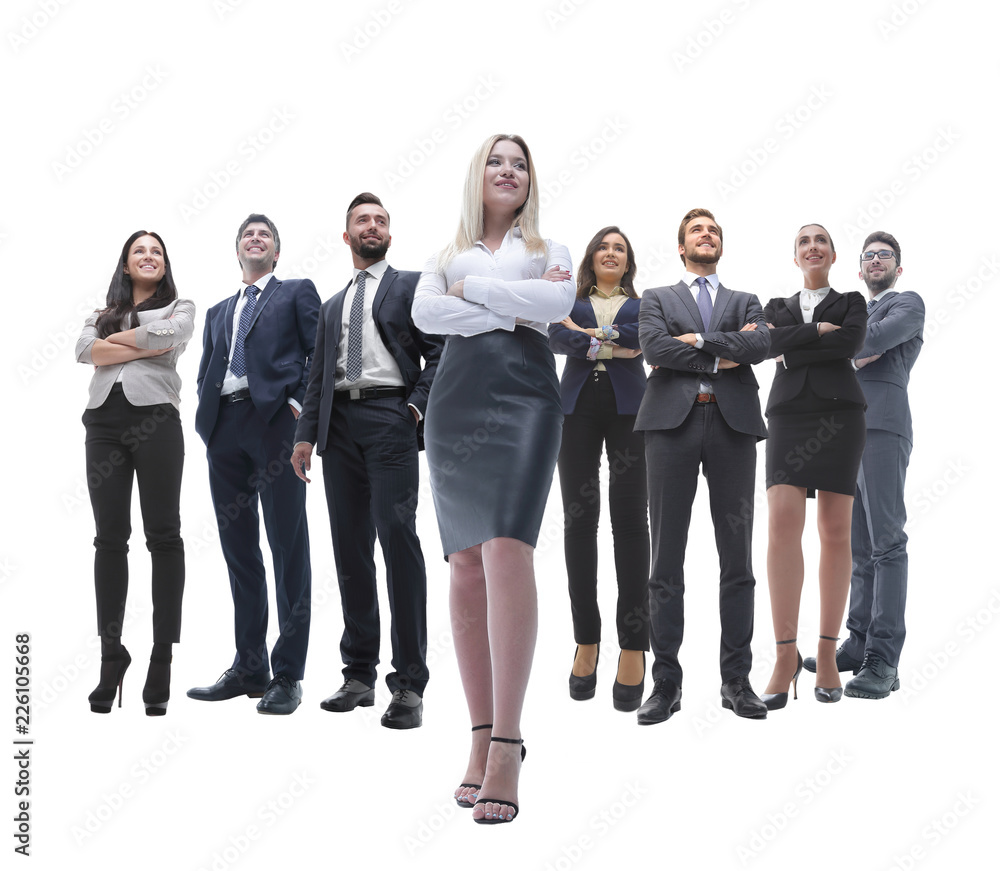 happy successful business team isolated on white background happy successful business team isolated on white background