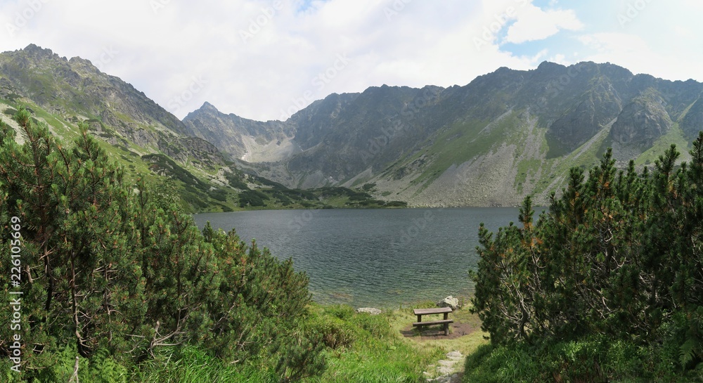 Nizne Temnosmrecinske pleso lake in Tatra mountains in Slovakia