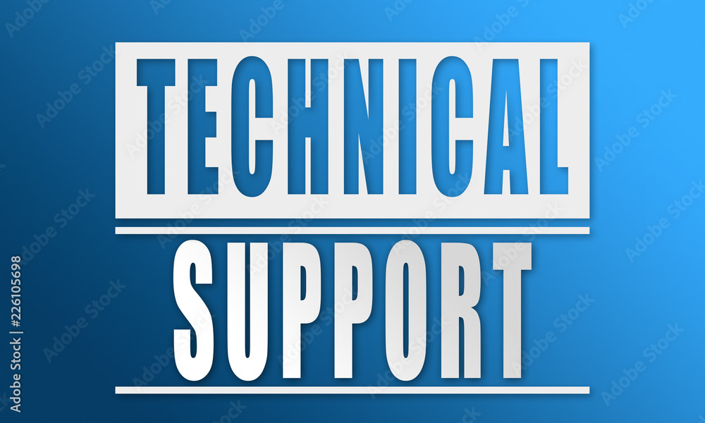 Technical Support - neat white text written on blue background