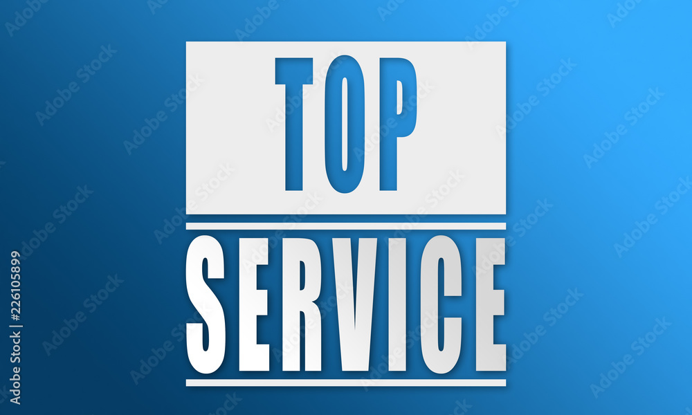 Top Service - neat white text written on blue background Top Service - neat white text written on blue background