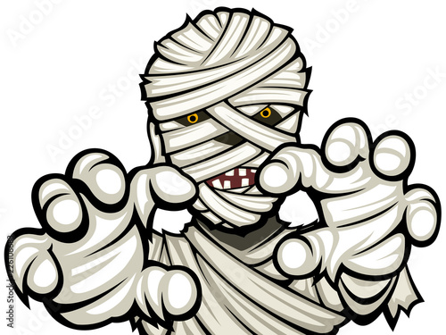 Vector illustration of a cartoon mummy.