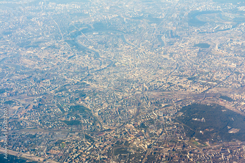 view of Moscow from the plane