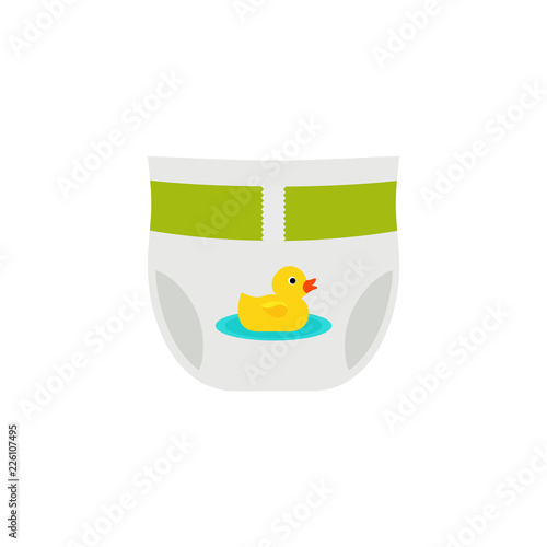 Diaper baby icon. Vector. Disposable nappy isolated on white background in flat design. Cartoon illustration.