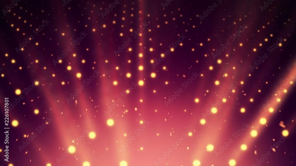 Abstract background with wall from lamps of bright light. Glowing and bright light bulbs. Projector of light rays. Animation of seamless loop. Abstract background with wall from lamps of bright light. Glowing and bright light bulbs. Projector of light rays. Animation of seamless loop.