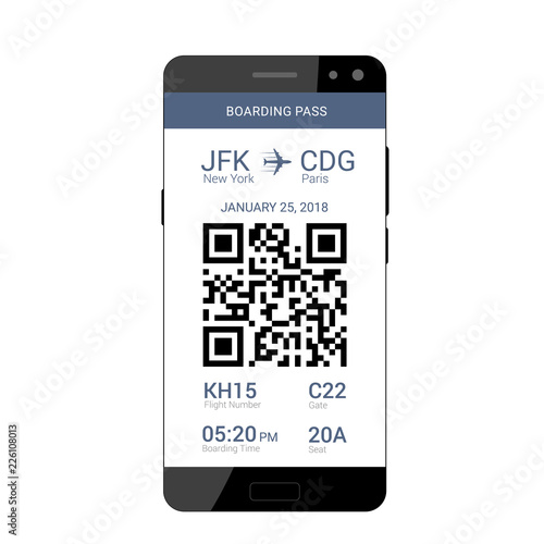 boarding pass on smartphone