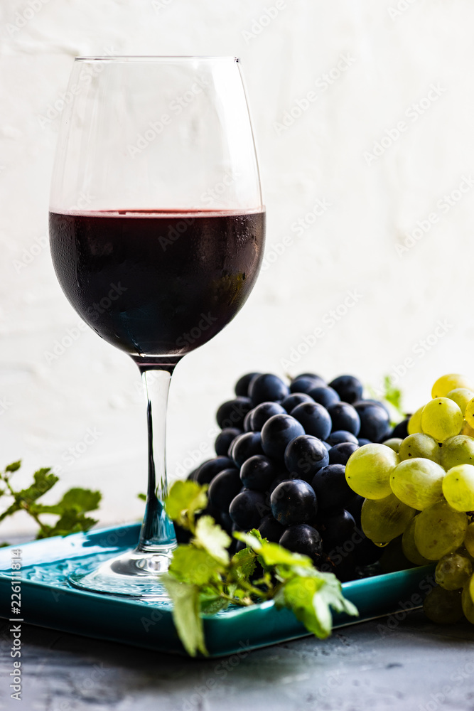 Red wine and grape