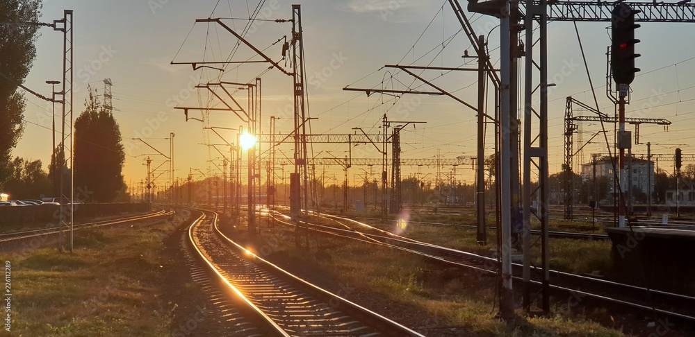 Railways at sunset
