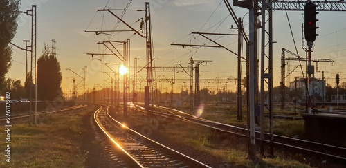 Railways at sunset