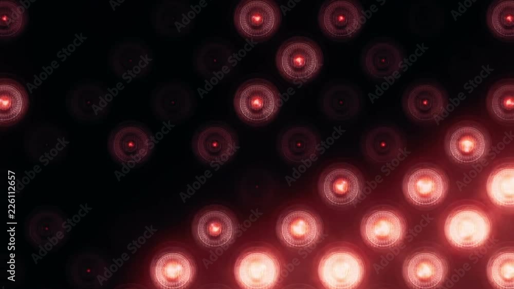 Animation of flashing light bulbs on led wall or projectors for stage lights. Animation of seamless loop. Animation of flashing light bulbs on led wall or projectors for stage lights. Animation of seamless loop.