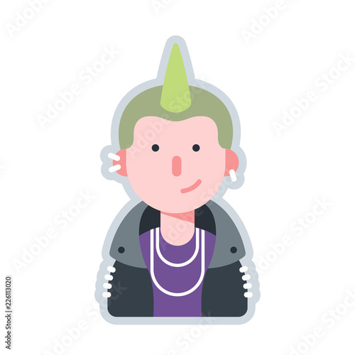 Avatar punk flat illustration
