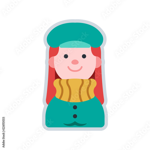 Avatar woman hat flat illustration