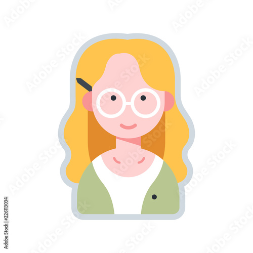 Avatar writer flat illustration