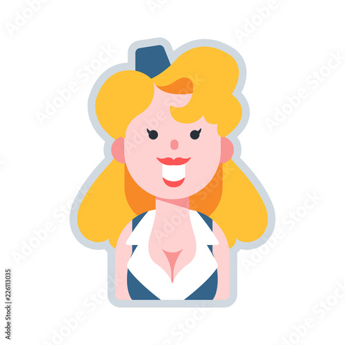 Avatar Sexy Air Hostess flat illustration