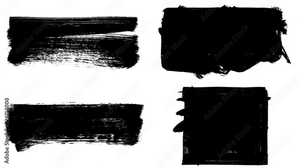 Set of grunge brush stroke. Abstract hand - painted element. Underline and border design. Seamless looping background. 4K Set of grunge brush stroke. Abstract hand - painted element. Underline and border design. Seamless looping background. 4K