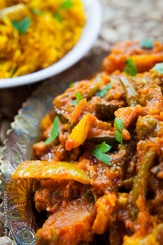 Indian Vegetable Curry-  Vegetarian Sabzi Cuisine photo