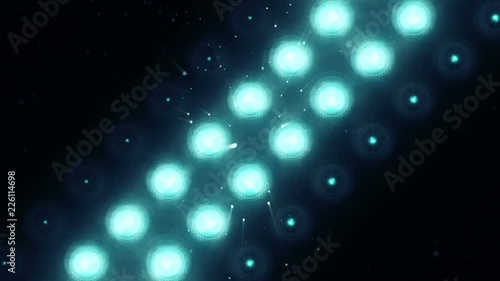 Animation of flashing light bulbs on led wall or projectors for stage lights. Animation of seamless loop.