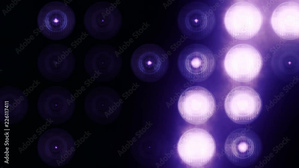 Animation of flashing light bulbs on led wall or projectors for stage lights. Animation of seamless loop. Animation of flashing light bulbs on led wall or projectors for stage lights. Animation of seamless loop.