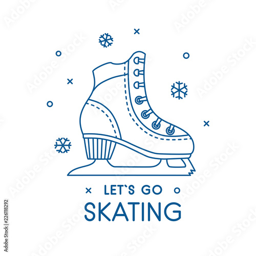 woman ice figure skates shoe illustration